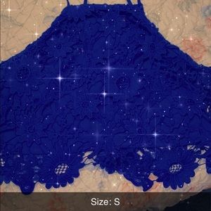 Small royal blue crop top